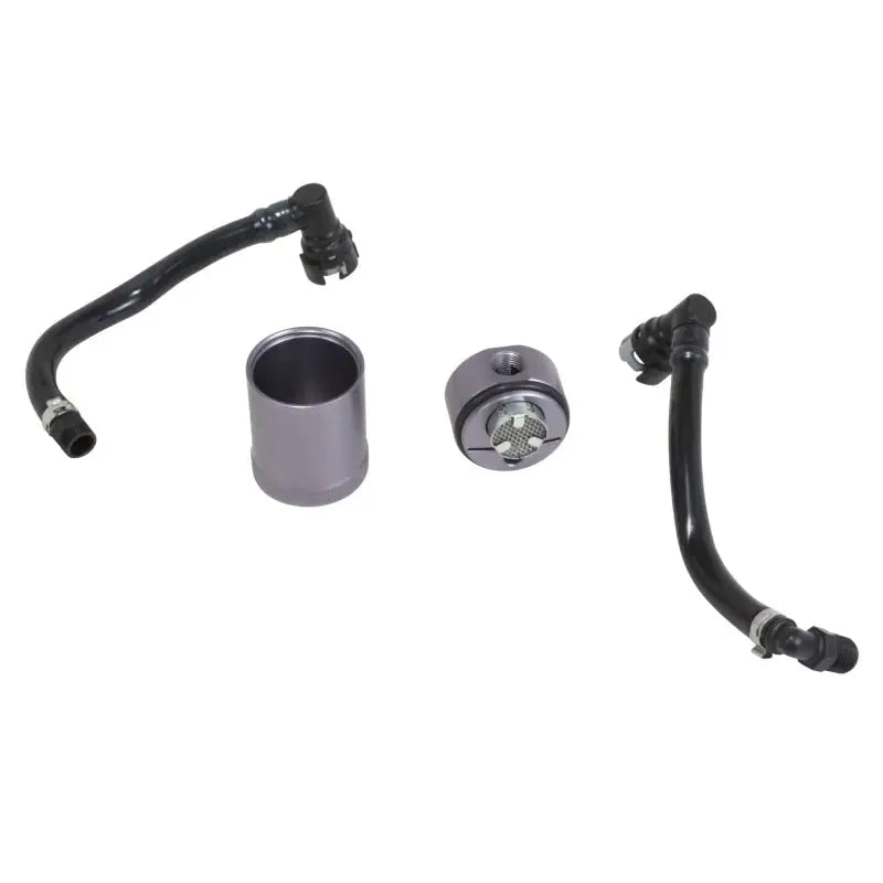 Automotive oil separator kit with hoses for Ford Mustang GT Passenger Side