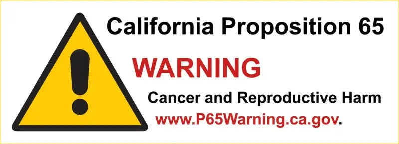 California Proposition 65 warning sign on BBK short mid pipe kit for Camaro SS