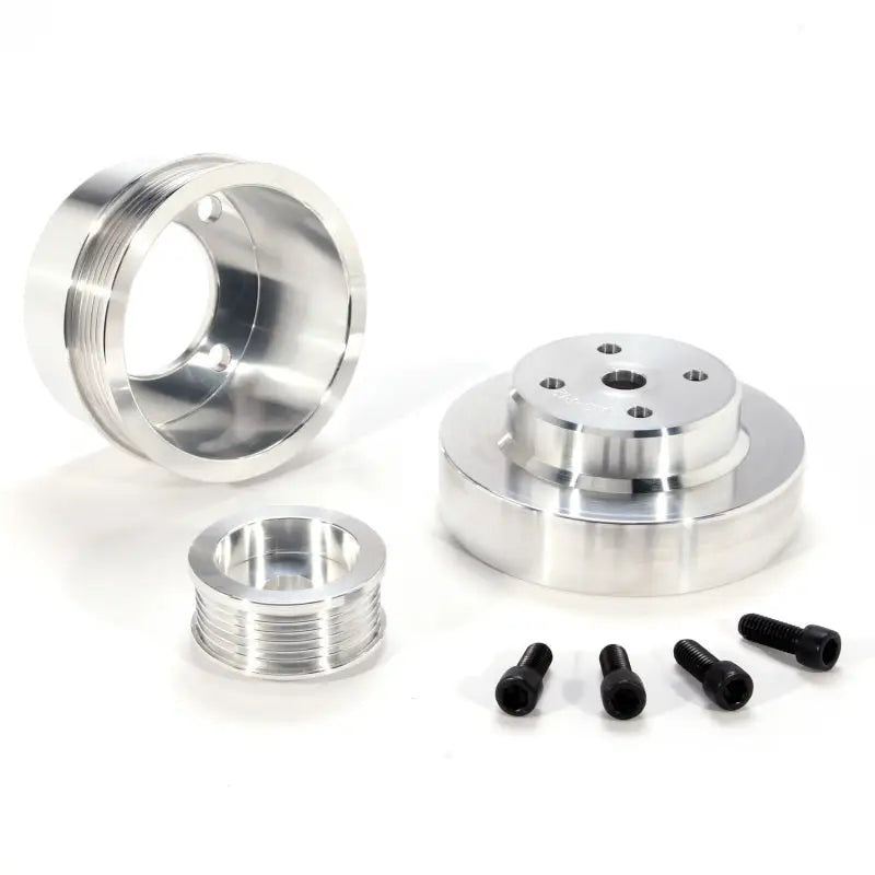 BBK 86-93 Mustang 5.0 Underdrive Pulley Kit - Lightweight CNC Billet Aluminum (3pc) - Truck & Automotive