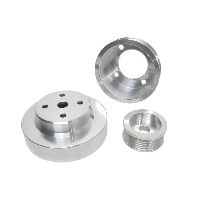 BBK 86-93 Mustang 5.0 Underdrive Pulley Kit - Lightweight CNC Billet Aluminum (3pc) - Truck & Automotive