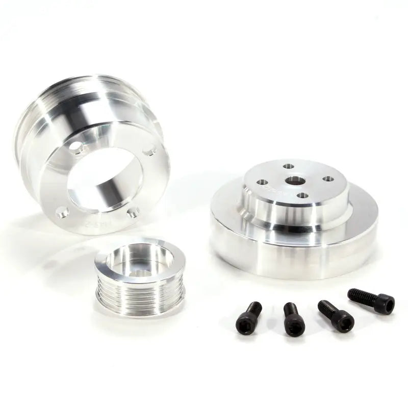 BBK 86-93 Mustang 5.0 Underdrive Pulley Kit - Lightweight CNC Billet Aluminum (3pc) - Truck & Automotive