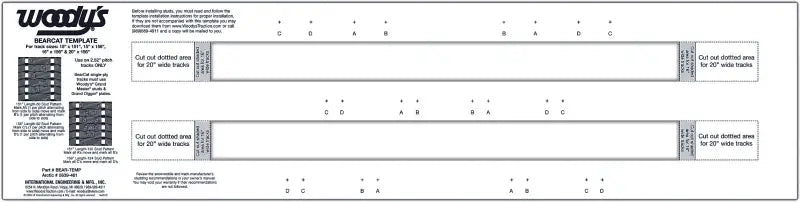 Woody’s BEAR-TEMP Studding Template Bearcat for installing traction products on snowmobiles