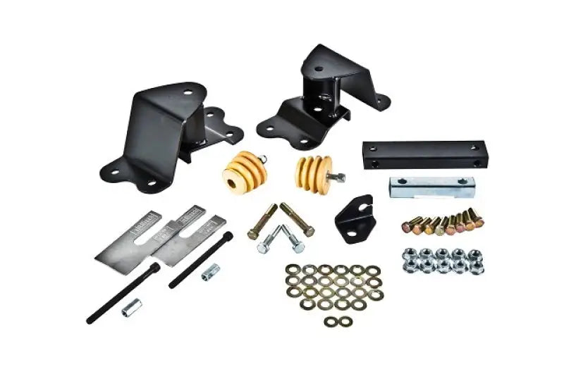 Automotive suspension hardware showing Belltech Hanger Kit for GM C-1500/2500 trucks