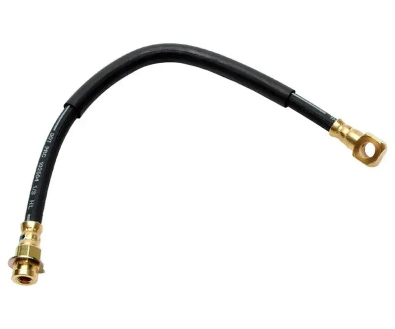 Black rubber hydraulic brake hose with brass fittings for reliable brake system support