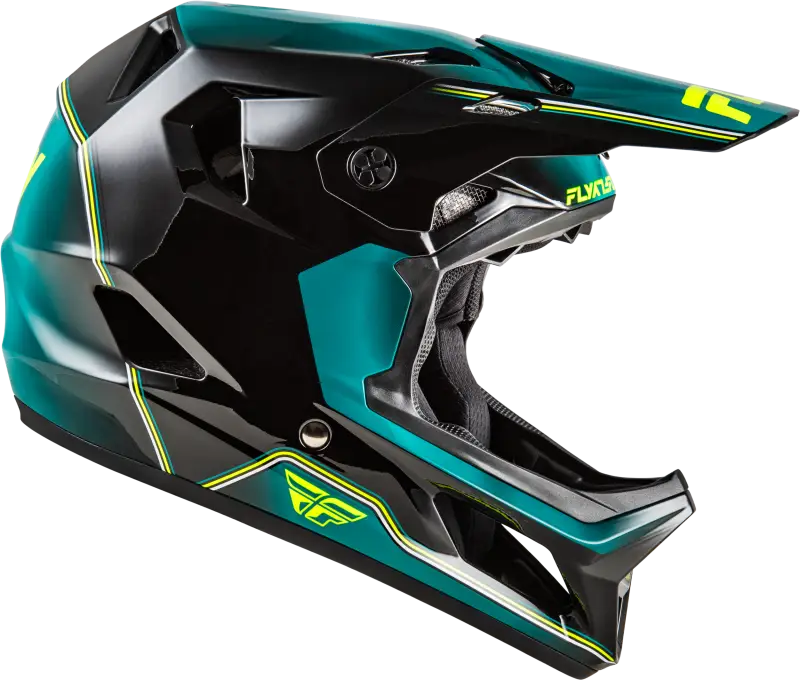 Rayce Repeat Bicycle Helmet Black/Teal/Hi Vis Lg - FLY RACING