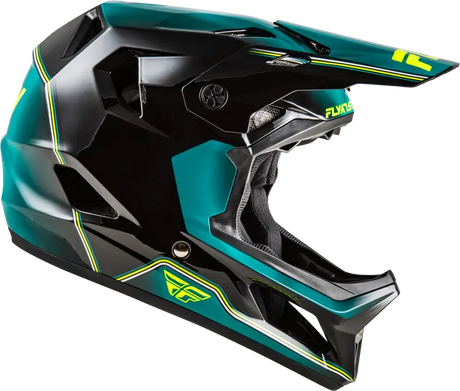 Rayce Repeat Bicycle Helmet Black/Teal/Hi Vis Lg - FLY RACING
