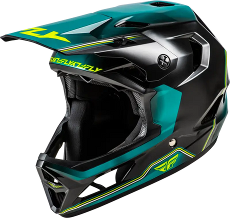 Rayce Repeat Bicycle Helmet Black/Teal/Hi Vis Lg - FLY RACING
