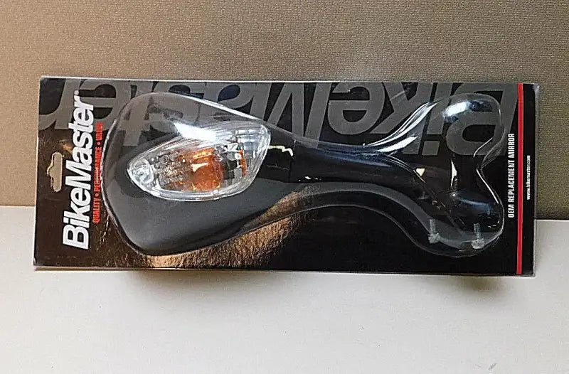Black Suzuki GSX-R1000 mirror in packaging, sleek black RV parts & accessories for your bike
