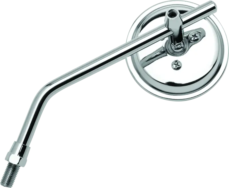 Chrome bike mirror showing BikeMaster 3in adjustable round mirror on a motorcycle