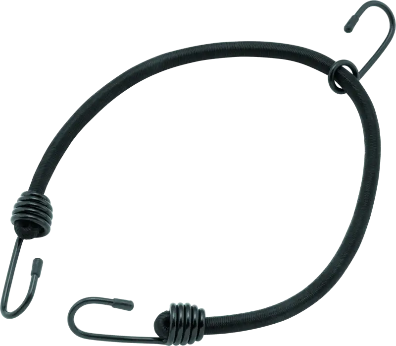 Black bikemaster bungee 24in heavy duty cord with metal hooks for secure loads