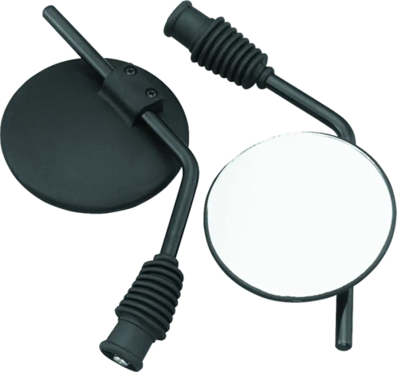Two black Bikemaster Universal Enduro mirrors for Yamaha 10mm motorcycles