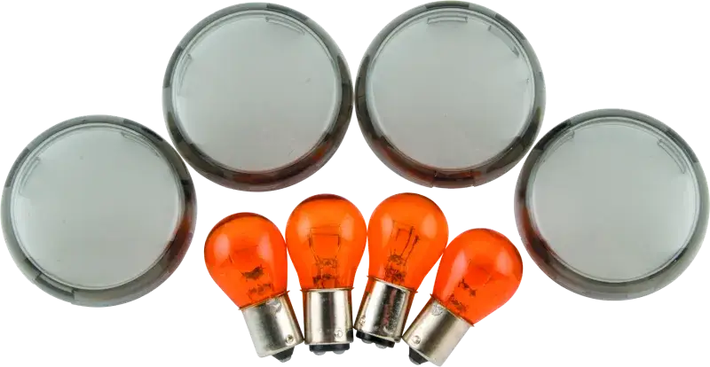 Bikers Choice 00-10 FXST FXD Smoked Turn Signal Lens & Amber Bulb Kit Replaces H-D 69304-02 - RV and Auto Parts