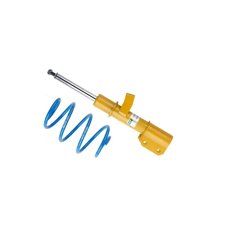 Yellow shock absorber with blue spring from Bilstein B14 Smart Fortwo suspension kit