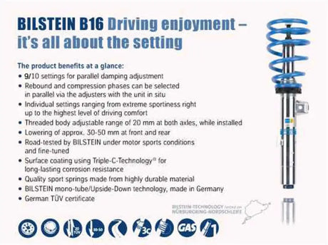 Bilstein B16 (PSS10) 13-15 BMW 320i/13-14 328i/335i /14-15 428i/435i Front & Rear Perf Susp System - Truck Automotive