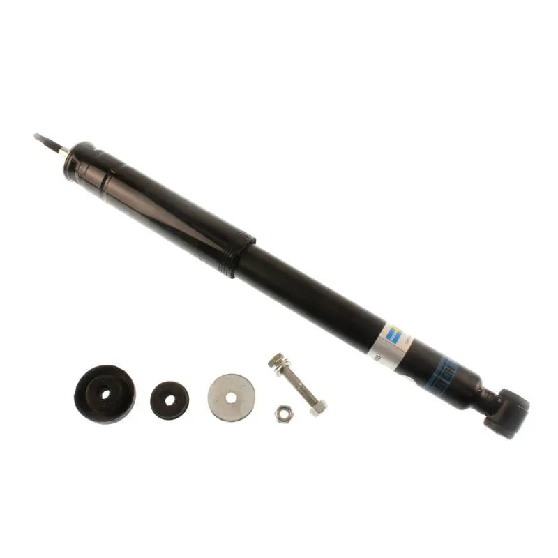 Black shock absorber with mounting hardware for Mercedes-Benz SLK230 Kompressor rear suspension