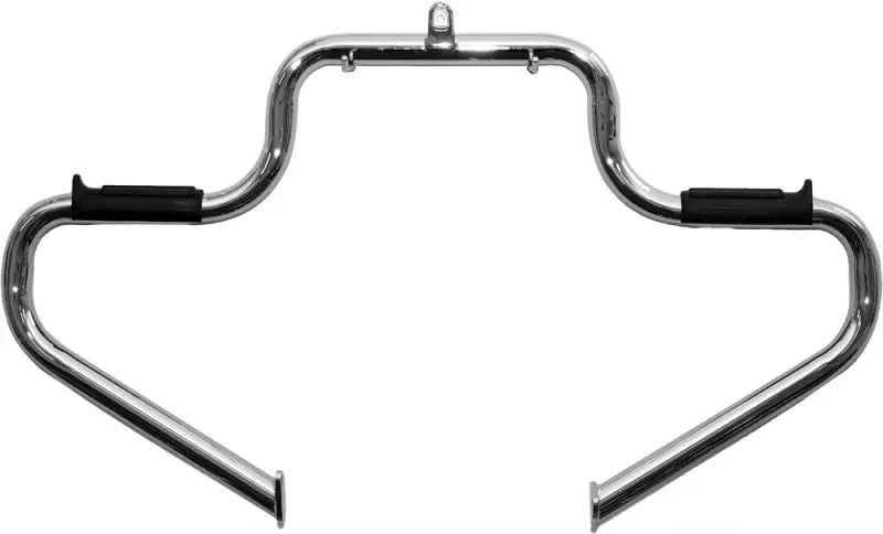 Chrome motorcycle crash bar on Lindby Multibar Engine Guard Black Gloss for extra protection