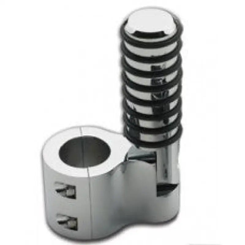 Chrome motorcycle handlebar grip on BL 810 Lindby Clamp-On Pegs with O-Rings
