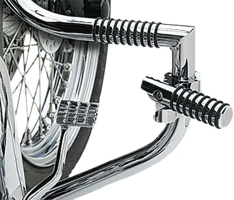 Chrome motorcycle foot pegs for Lindby Clamp-On Pegs BL 810, sturdy clamp-on design