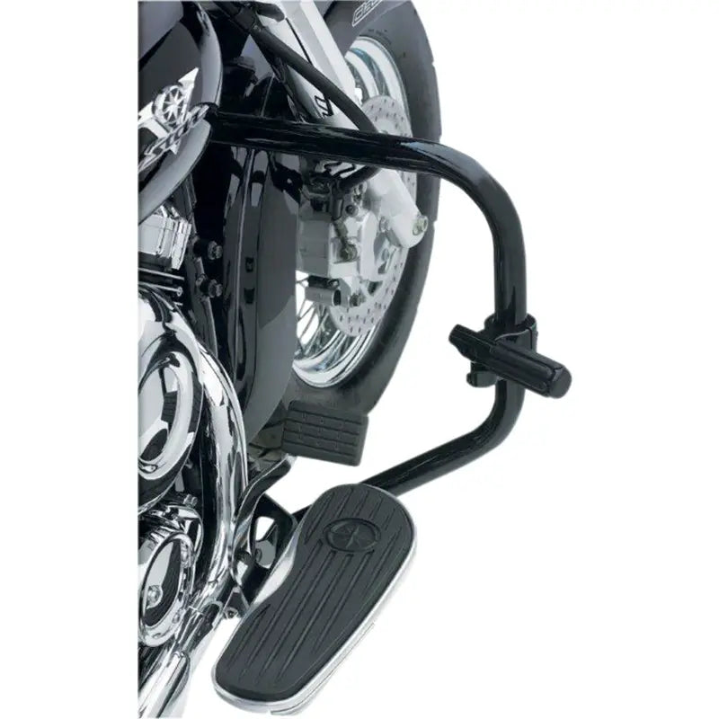 Black BL14605 Lindby Unibar engine guard with footboard and highway peg for bikes