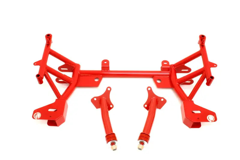 Red metal frame and bars for BMR 93-02 F-Body SBC BBC Motor Mounts setup