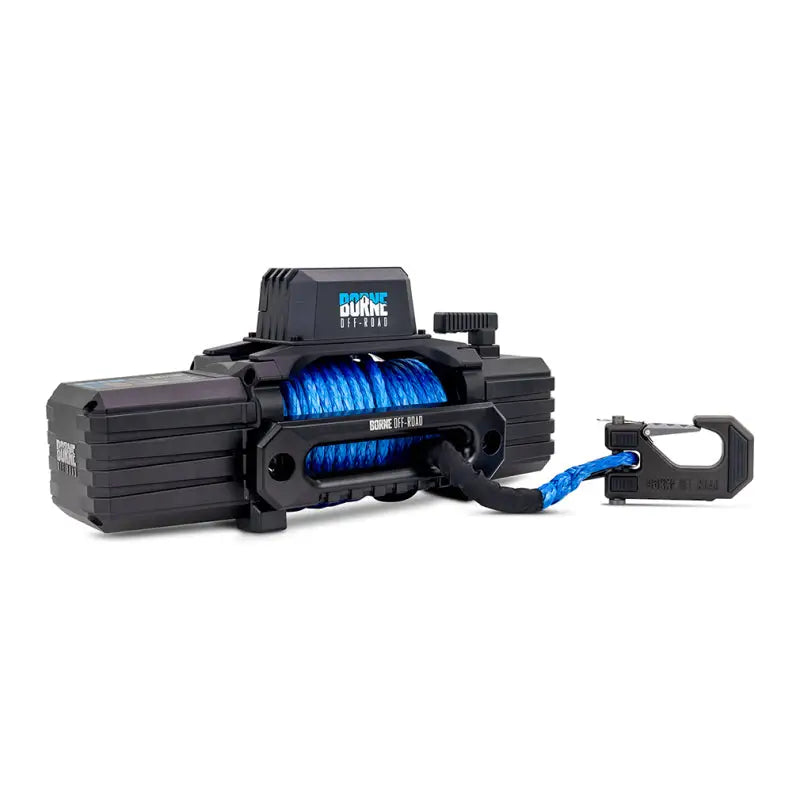 Borne Off-Road 12K Winch - Blue Synthetic Rope - Winches & Hitches