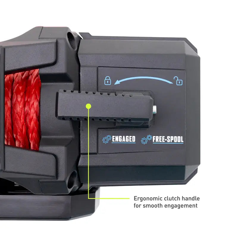 Borne Off-Road 12K Winch - Red Synthetic Rope - Winches & Hitches