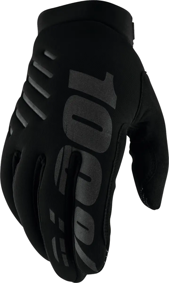 100% Brisker Youth Gloves Black Md for Powersports