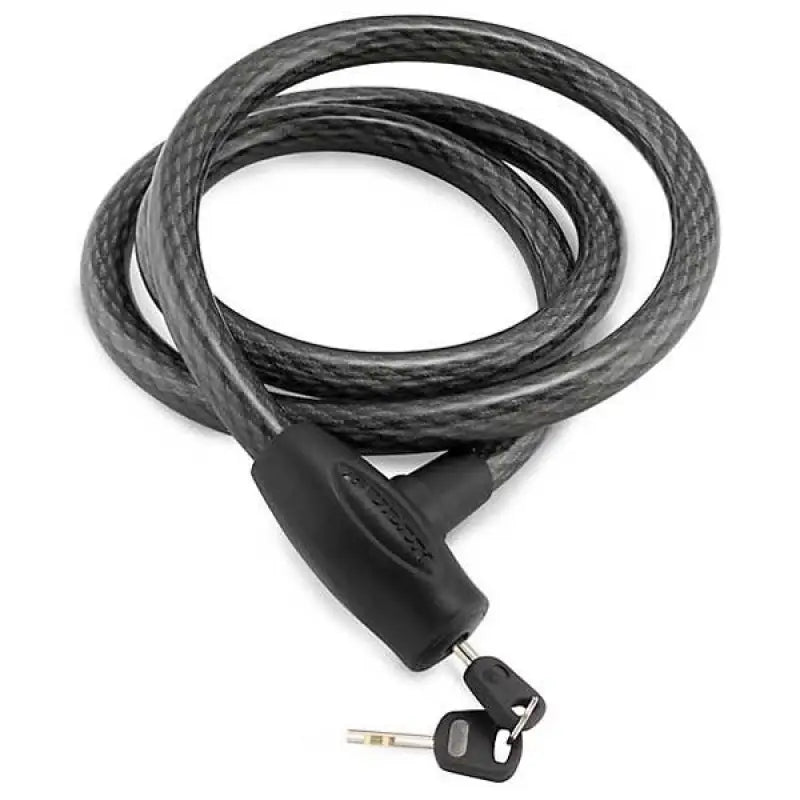 Coiled bully lock integrated cable with keys for secure bike locking