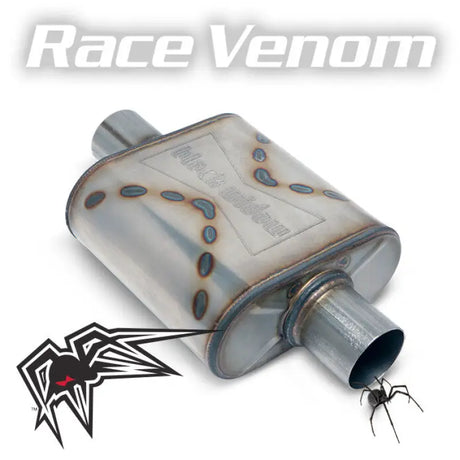 BW009-C Black Widow Race Venom 2.5' Center/Center high-performance exhaust system showcasing superior engineering, premium materials, and stylish design.