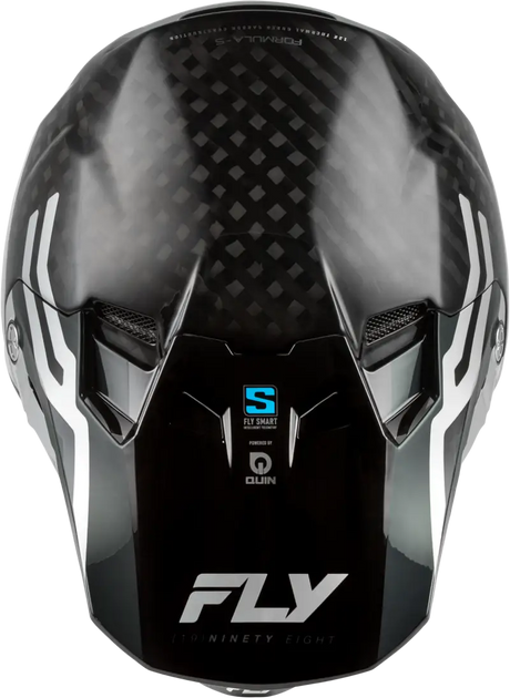 Formula S Carbon Byte Helmet Black Carbon/Grey/Silver Sm - FLY RACING