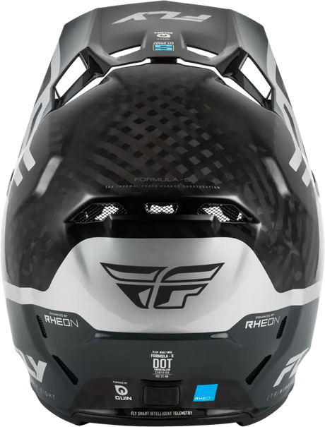 Formula S Carbon Byte Helmet Black Carbon/Grey/Silver Sm - FLY RACING