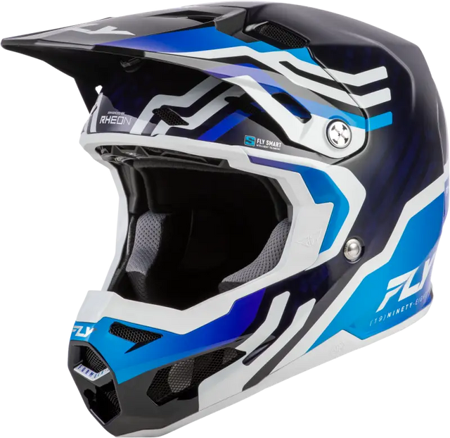 Formula S Carbon Byte Helmet Blue Carbon/Blue/White Xs - FLY RACING