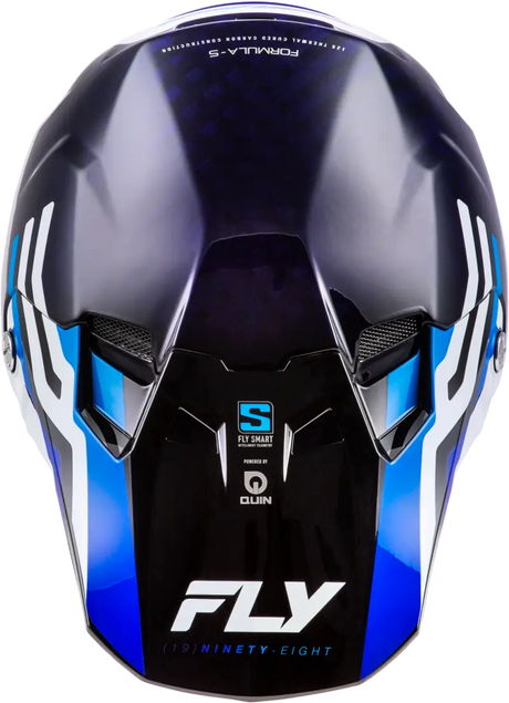 Formula S Carbon Byte Helmet Blue Carbon/Blue/White Xs - FLY RACING