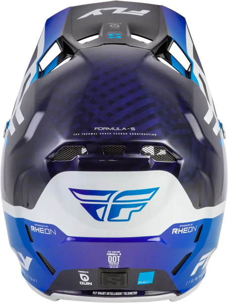Formula S Carbon Byte Helmet Blue Carbon/Blue/White Xs - FLY RACING