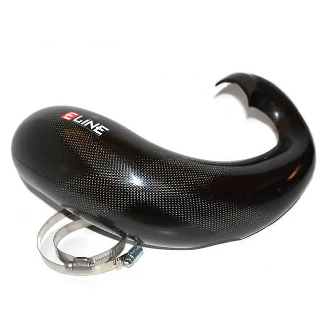 Black carbon fiber pipe guard with metal clamp for KTM and Husqvarna fiber pipe guards