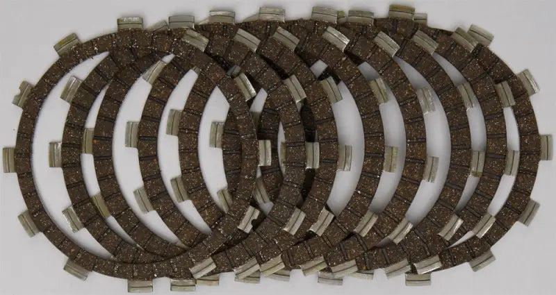Stacked motorcycle clutch friction plates from CK2306 Clutch Kit for CK2306 clutch upgrade