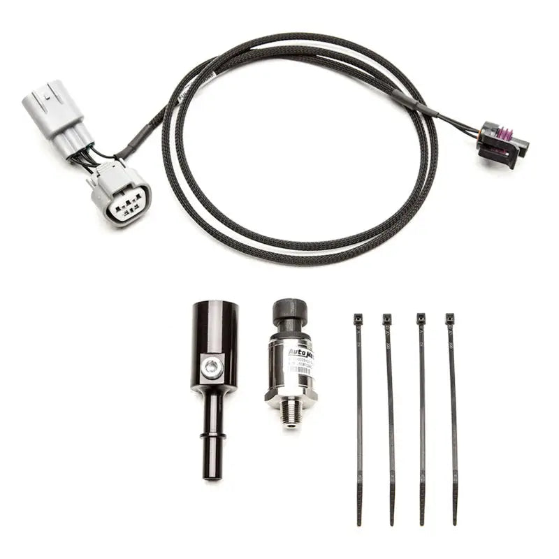 Cobb Subaru 15-21 STI Fuel Pressure Sensor Kit with wiring, sensor, and ties for RV, automotive, powersports, off-road, marine, truck, interior, and racing applications.