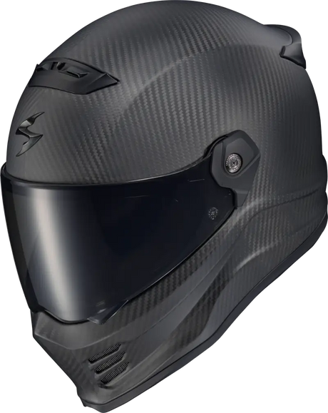 Covert Fx Carbon Full Face Helmet Matte Black with face shield and cheek pads