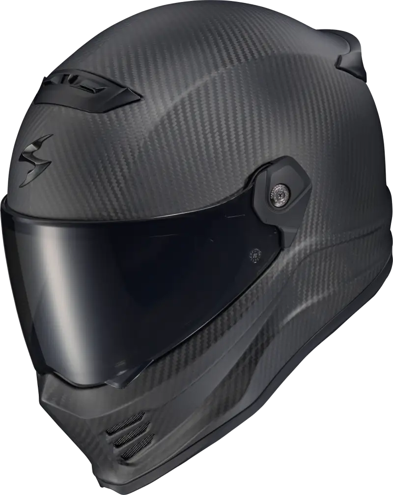Covert Fx Carbon full face helmet with matte black finish, face shield and cheek pads