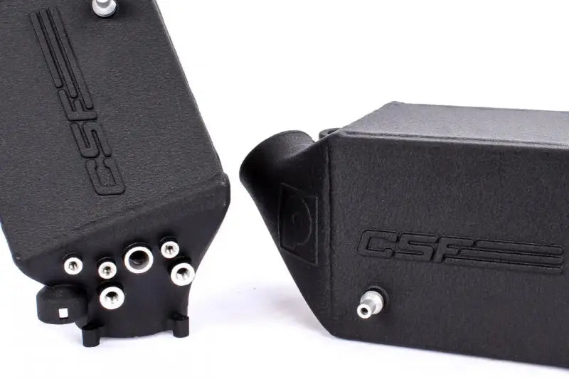 Black metal twin charge-air-cooler set in crinkle black for BMW M5 M6 F10 F06 F12 F13