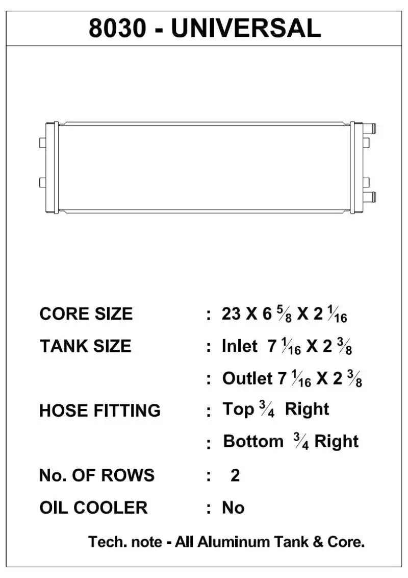 CSF Dual-Pass Universal Heat Exchanger (Cross-Flow) - Truck & Automotive
