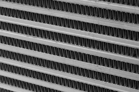 Close-up of CSF High Performance Bar & Plate Intercooler Core fins and tubes
