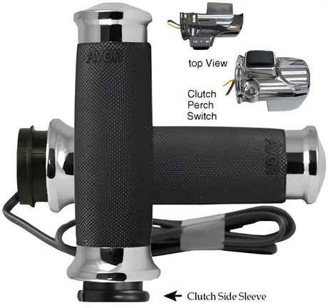 AVON Custom Contour Fbw Heated Grips 15 Up Fltr Chrome