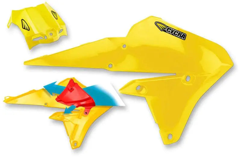 Cycra 14-18 Yamaha YZ250F/YZ450F/WR/FX Powerflow Intake Radiator Shrouds - Lightning Gold - RV and Auto Parts