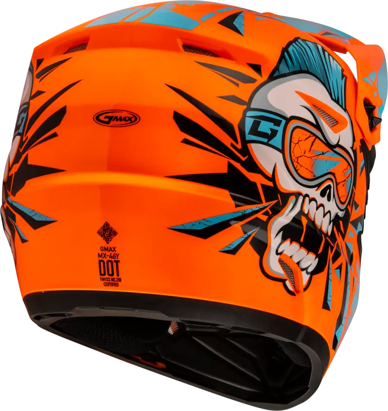 D3465211 Youth Mx 46y Unstable Helmet Hi Vis Orange/Blue Ym - MX-46Y
