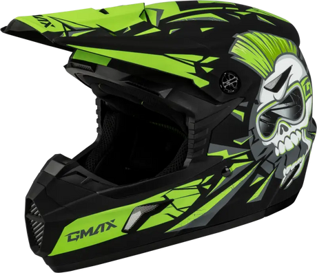 D3465221 Youth Mx 46y Unstable Helmet Matte Black/Green Ym - MX-46Y