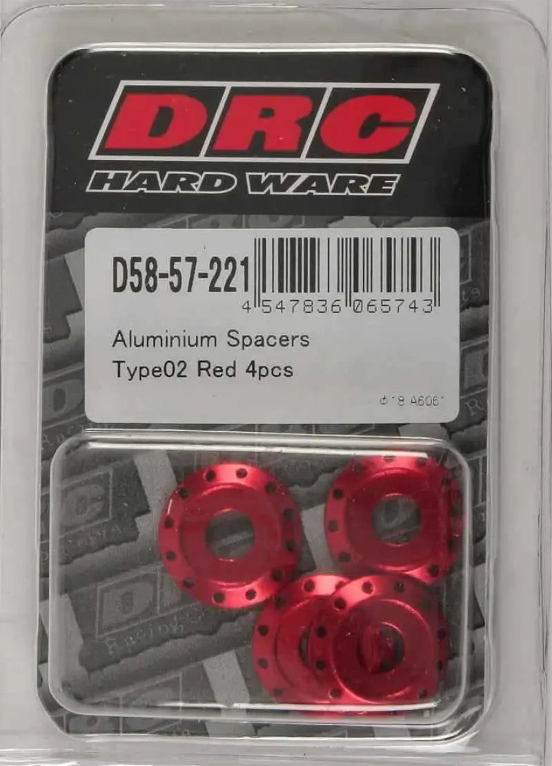 D58-57-221 Aluminum Spacers Type 2 Red M6x12mm 4/Pk