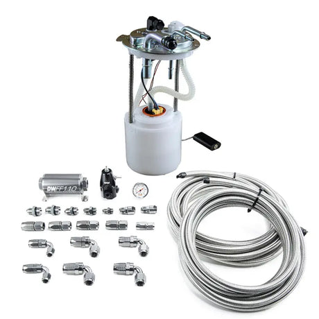 DeatschWerks 05-19 Yukon/Tahoe/Suburban DW400 Pump Module and Return SS CPE Plumbing Kit - Truck & Automotive