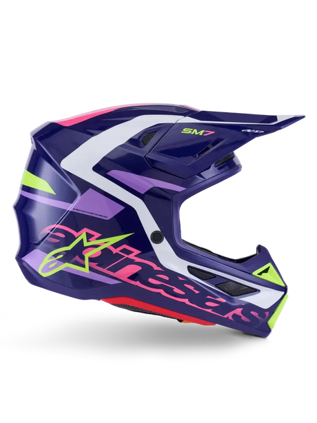 Sm7 Deed Helmet Purp/Pnk Glossy Sm - ALPINESTARS