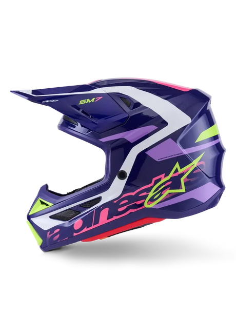 Sm7 Deed Helmet Purp/Pnk Glossy Sm - ALPINESTARS